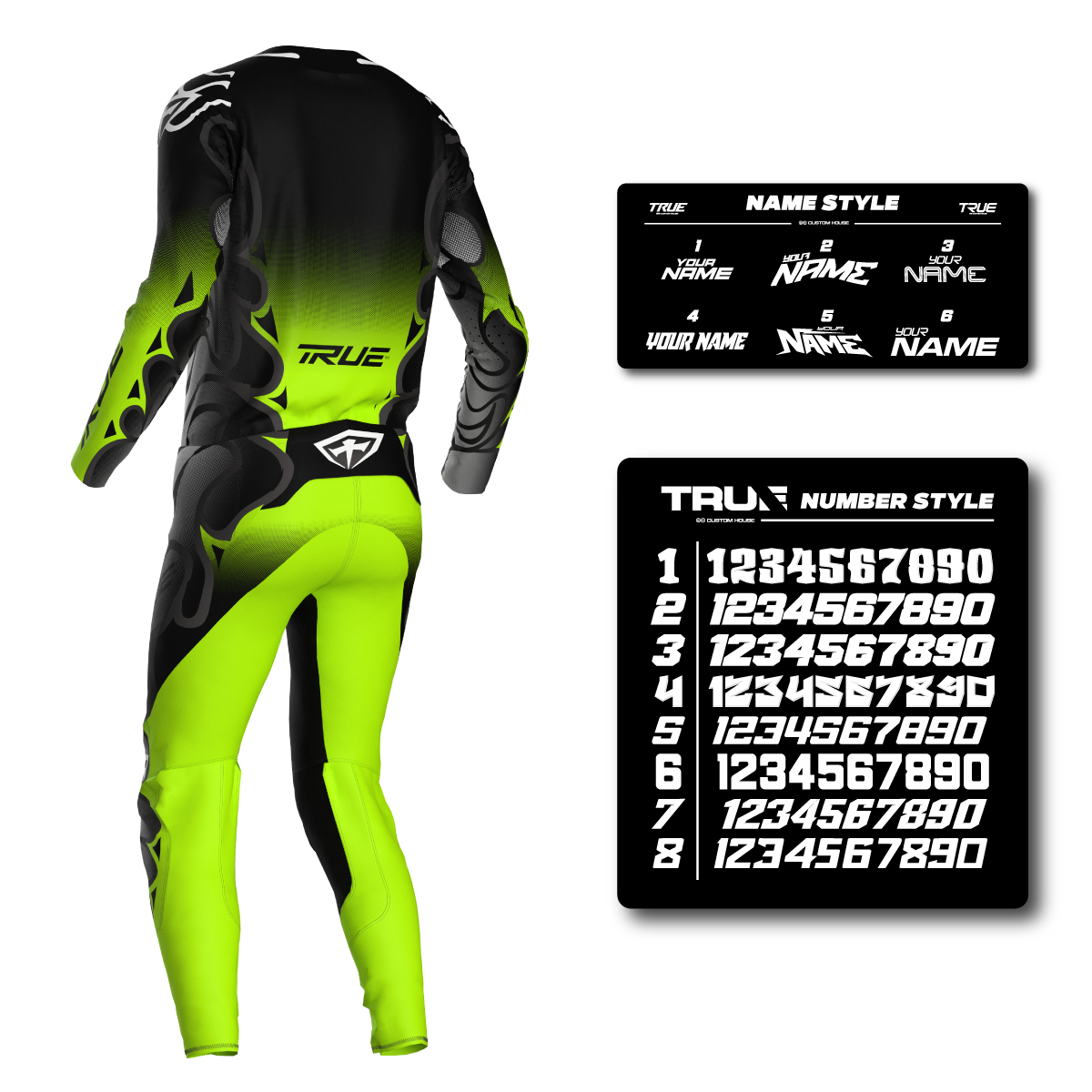 DNA FLUORESCENT YELLOW/BLACK - ADULT AT33 MX KIT COMBO - FREE SUBLIMATION PRINTING INCLUDED