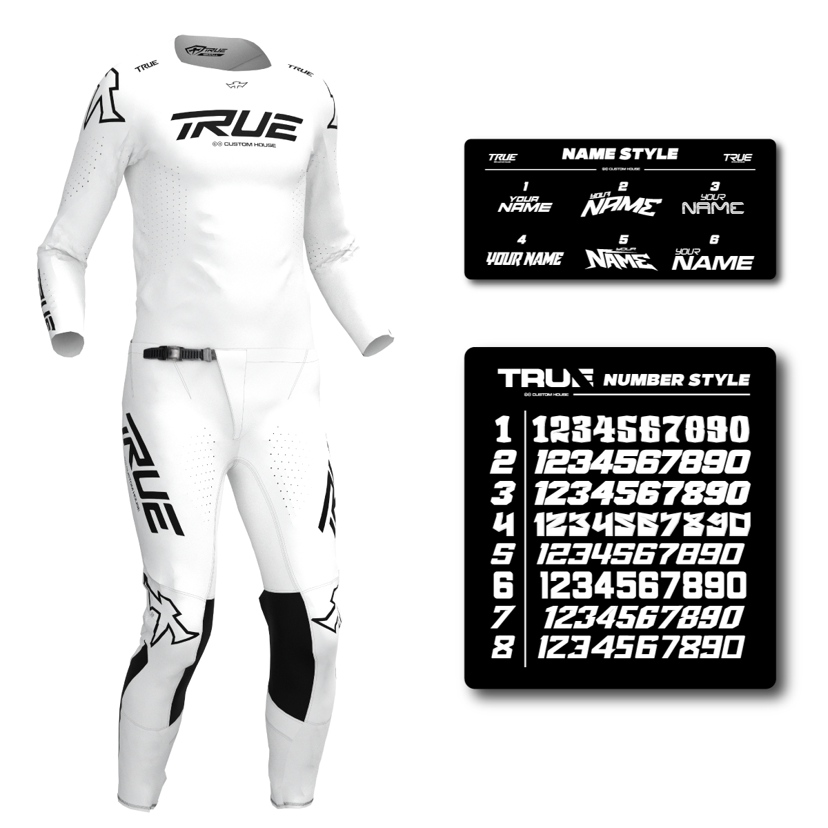 GRADED - WHITE YOUTH AT33 MX KIT COMBO - FREE SUBLIMATION PRINTING INCLUDED