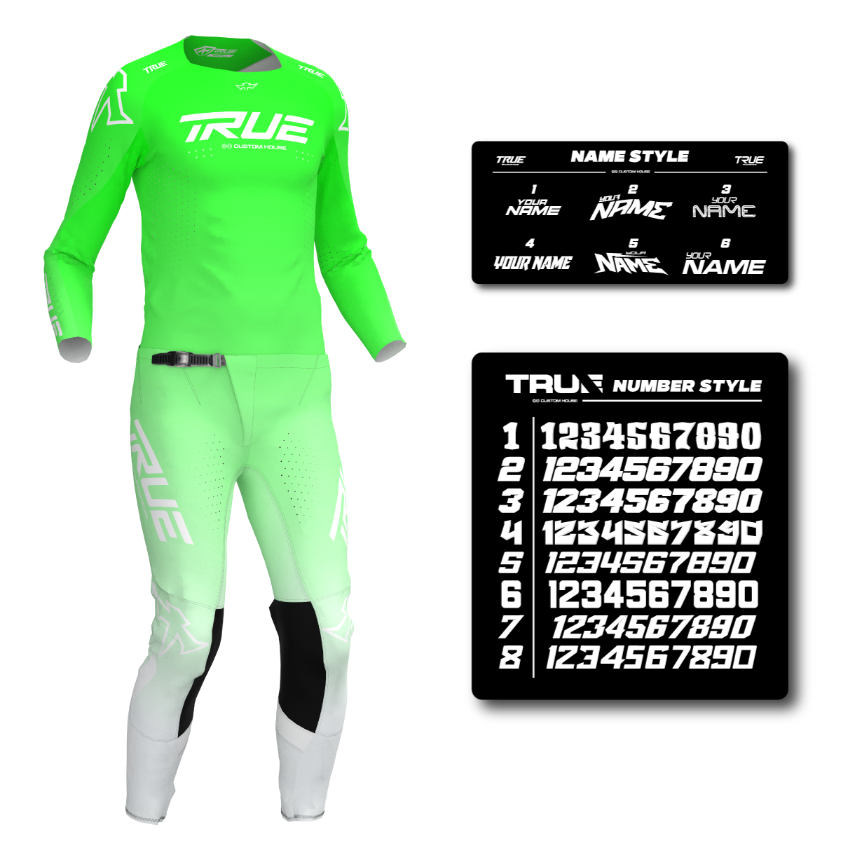 GRADED - GREEN YOUTH AT33 MX KIT COMBO - FREE SUBLIMATION PRINTING INCLUDED