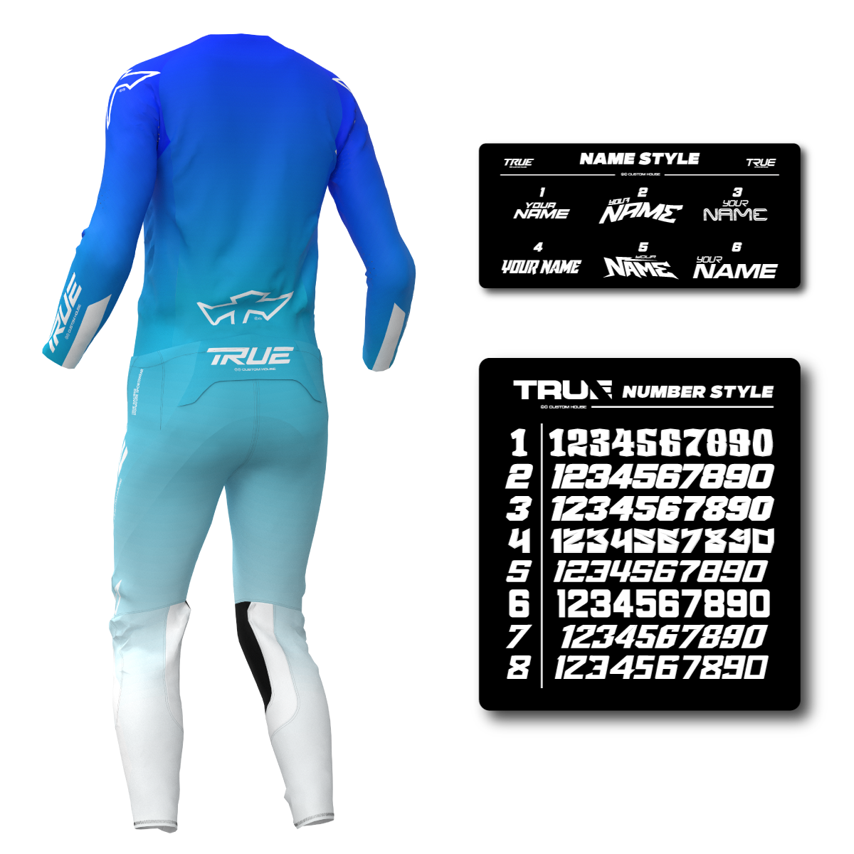 GRADED - BLUE ADULT AT33 MX KIT COMBO - FREE SUBLIMATION PRINTING INCLUDED