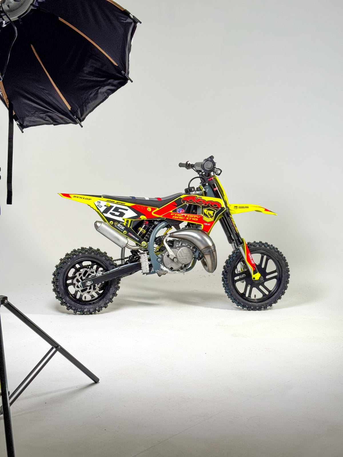 FULL CUSTOM MX GRAPHICS KIT - MINI WARRIOR (50/65CC KIDS BIKES)