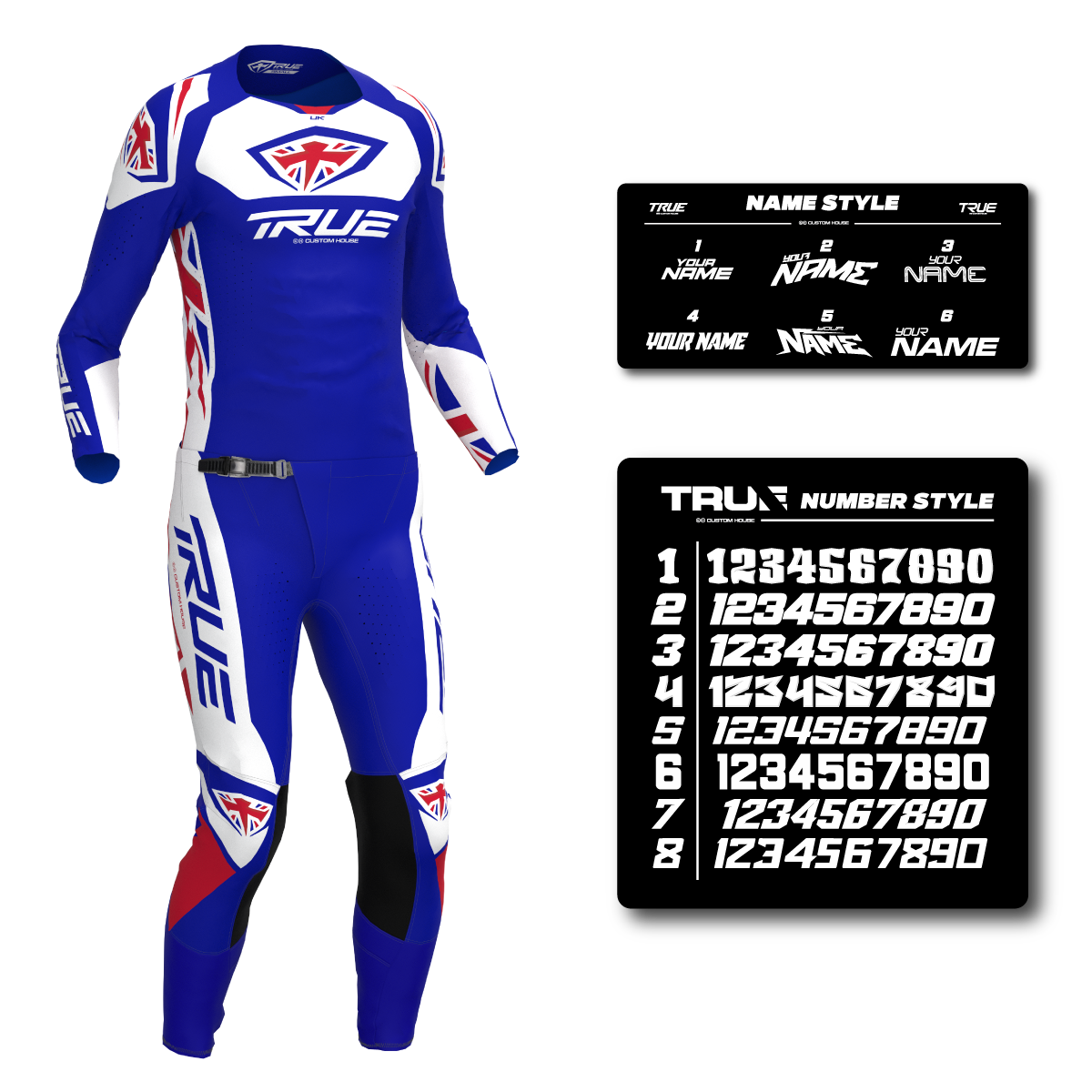 UNITE UK BLUE - ADULT AT33 MX KIT COMBO - FREE SUBLIMATION PRINTING INCLUDED