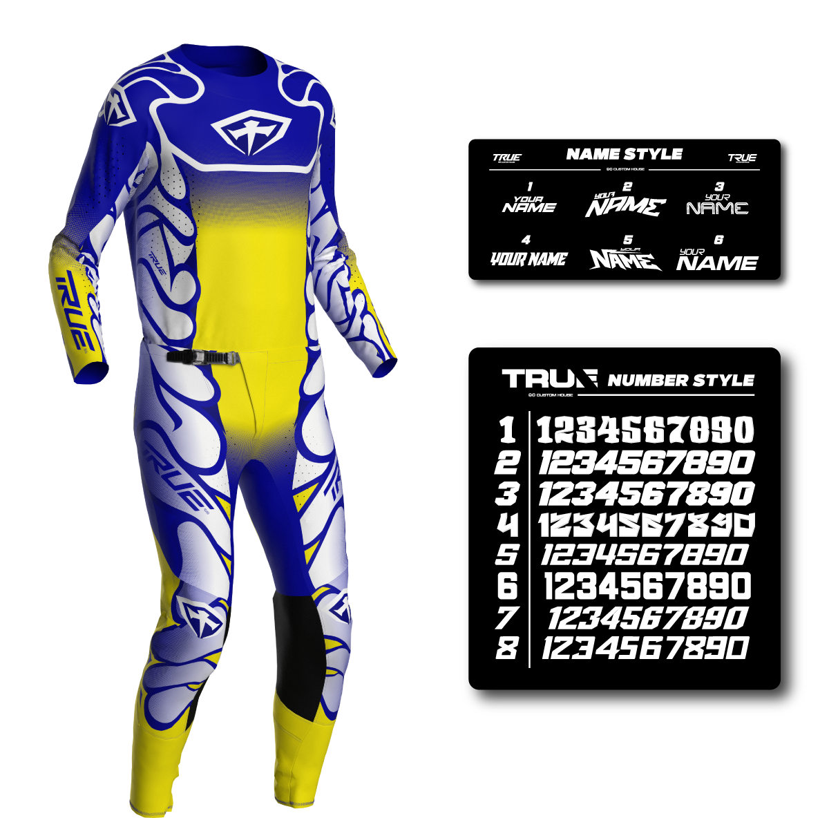DNA YELLOW/BLUE - ADULT AT33 MX KIT COMBO - FREE SUBLIMATION PRINTING INCLUDED