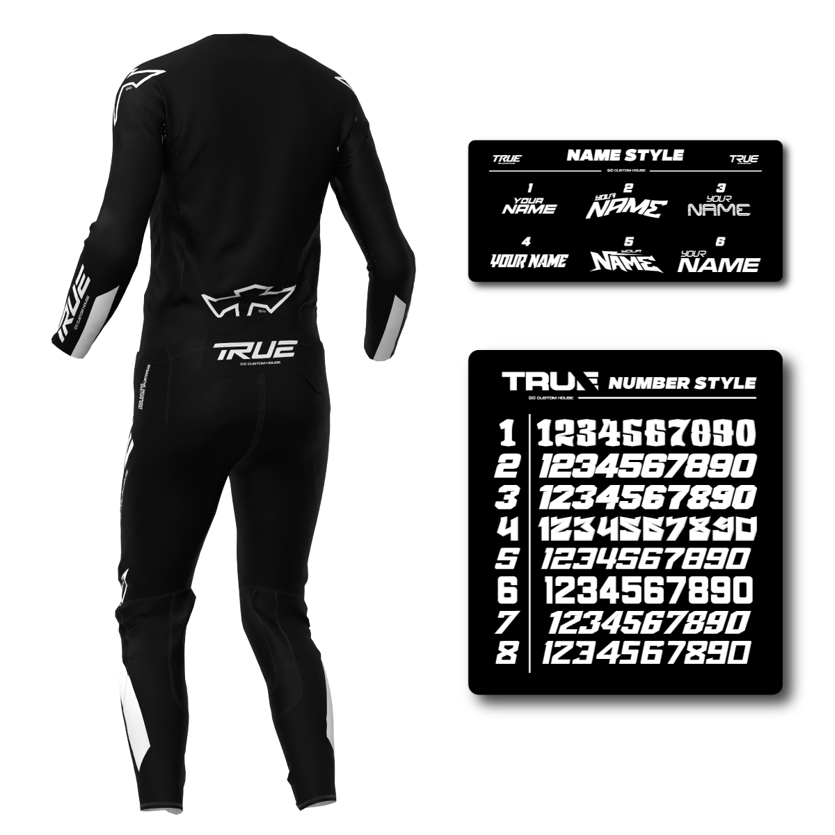 GRADED - BLACK YOUTH ADULT AT33 MX KIT COMBO - FREE SUBLIMATION PRINTING INCLUDED