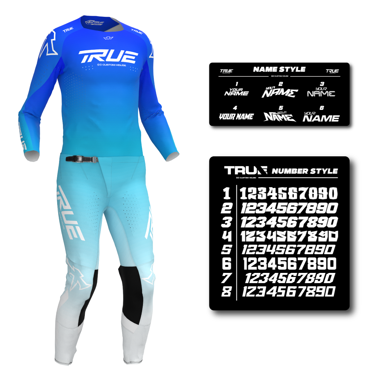 GRADED - BLUE ADULT AT33 MX KIT COMBO - FREE SUBLIMATION PRINTING INCLUDED