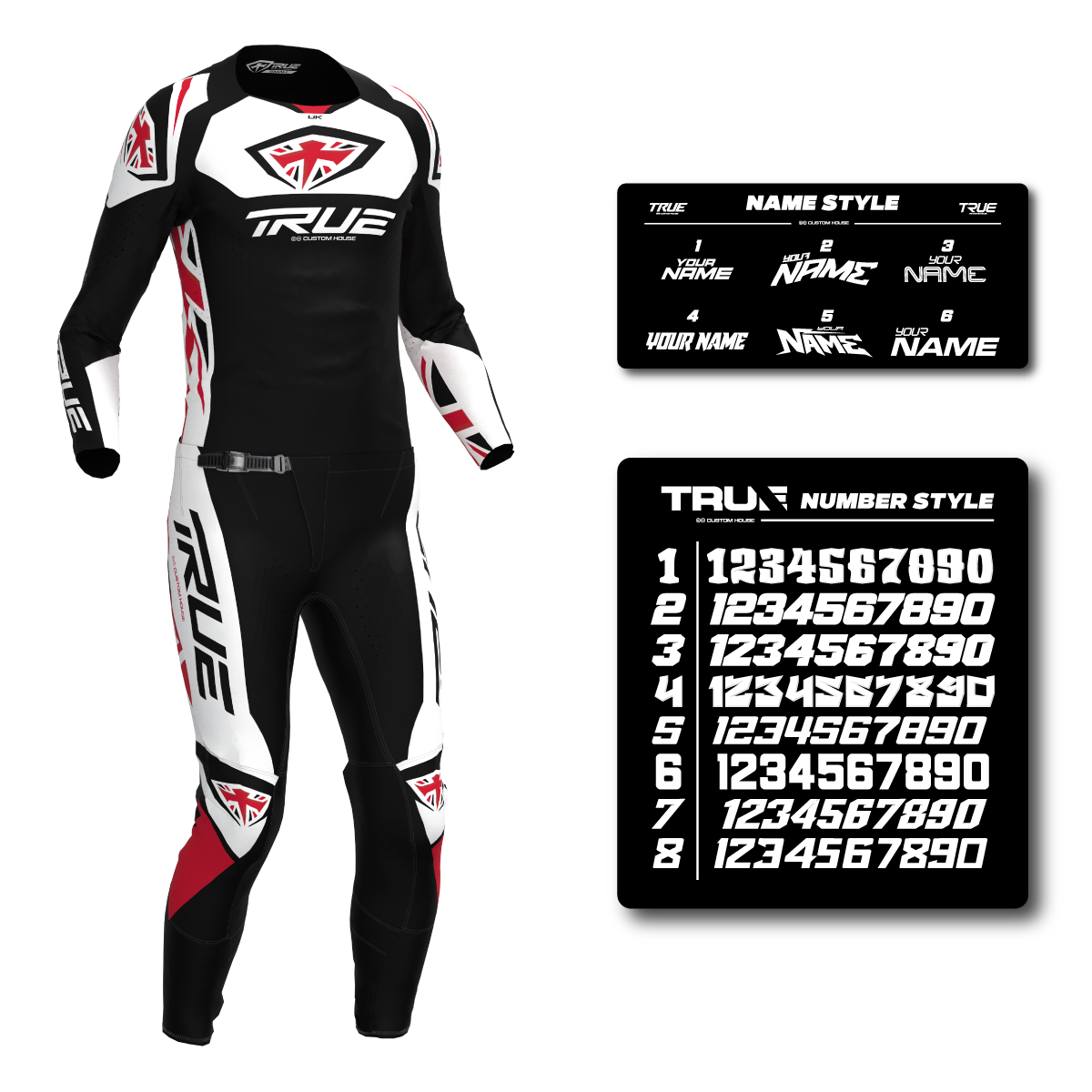 UNITE UK BLACK - ADULT AT33 MX KIT COMBO - FREE SUBLIMATION PRINTING INCLUDED